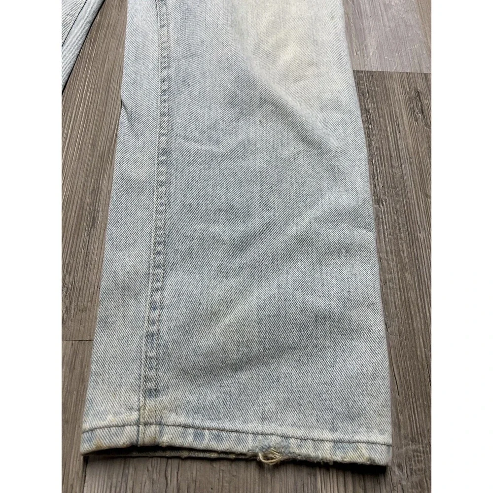 Vintage Lee Jeans Mens 34x29‎ Blue Stone Wash Denim Distressed 90s Y2K Rivets